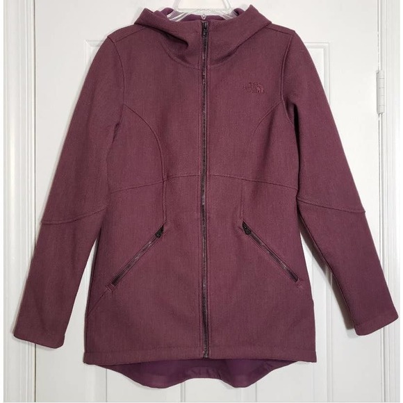 The North Face Jackets & Blazers - The North Face Burgundy Fleece Jacket Long Women's Hooded Full Zip Small